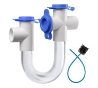 3/4 Clear PVC U Trap Pipe Fitting Connector with Cleaning Brush for HVAC Condensate Drain System
