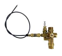 3/4" Compression Top Inlet X 3/4" MNPT Oulet, Combo Unloader Pilot Check Valve with Throttle Control Cable, 6.5HP Max Gas Air Compressors (140-175 PSI Valve & 36" Throttle Control Cable)