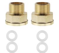 3/4 Connector, 3/4" Female to 1/2" Male BSP Thread Brass Hex Bushing Reducing Adapter, Brass Fitting for Water, Gas, and Pipe Connections, Includes Sealing Rings for Leak-Free Performance