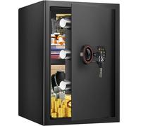 3.4 Cub Large Home Safe Fireproof Waterproof, Anti-theft Fireproof Safe Box with Digital Keypad, Spare Keys and Alarm System, Fire Safes for Home Document Money Valuables