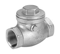 3/4" DN20 Stainless Steel Swing Check Valve, Female Thread One Way Valve, Resistant 200 PSI WOG for Water Steam Oil, Pipeline Backflow Prevention in Systems