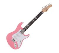 3/4 Electric Guitar LA by Gear4music Pink with Gigbag | For young musicians, 3 single-coil pickups with 5-way switch, comfortable maple neck, gig bag/strap/cable/picks included