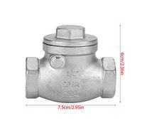 3/4" Female Thread DN20 Horizontal Check Valve, 304 Stainless Steel Non Return Swing Check Valve, Plumbing Fitting