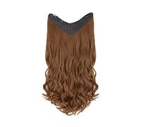 3/4 Full Head Half Wig V-Shape Clip in Hair Extension One Piece Thick Hairpiece Big Wavy 45cm Light Brown