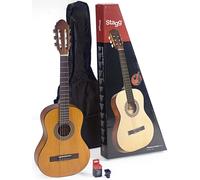 Stagg C430 M NAT Guitar pack with 3/4 natural-coloured classical guitar with linden top, tuner, bag