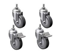 3" / 4" Heavy Duty Swivel Caster Wheels with M12 Thread Universal Silent Furniture Trolley for Industrial Transport Lockable & Durable Ideal for Moving Heavy Loads