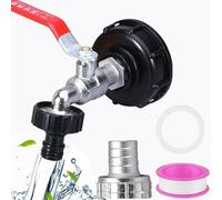 3/4" IBC Tank Tap Adapter, Leakproof Brass IBC Tank Fittings,IBC Tank Valve Kit for S60X6 Water Storage Tank Tap Tank, Garden Hose Connector Replace Valve Fitting Parts