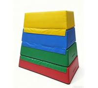 3/4-in-1 Adjustable Trapezoid Jump Box For Kids, Shock-Absorbing EPE Foam With Non-Slip PVC, Secure Stackable Design For Home Gym & Outdoor Play(Size:4-in-1)