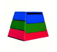 3/4-in-1 Adjustable Trapezoid Jump Box For Kids, Shock-Absorbing EPE Foam With Non-Slip PVC, Secure Stackable Design For Home Gym & Outdoor Play(Size:3-in-1)