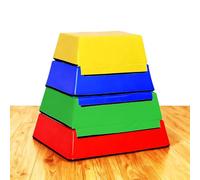 3/4-in-1 Trapezoid Jump Box for Kids, 4 Sizes (68-90cm) & Adjustable 22cm EPE Foam Layers, Non-Slip Secure Design for Home Gym & Outdoor Fitness(Size:4-in-1)