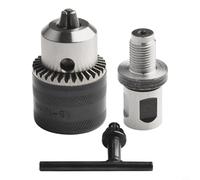 3/4 in Shank to B16 Taper Adapter with 1/2-20UNF Thread for Magnetic Drill Chuck Set, 3-Piece Kit Includes Adapter, Key Wrench and Drill Chuck (1.(A)