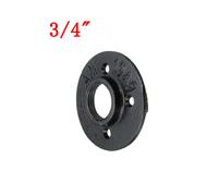 (3/4 inch) 1/2" 3/4" 1" Floor Flange Black Threaded Malleable Iron Pipe Fitting Vintage Furniture Decor DIY Industrial Wall Plumbing