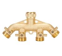 3/4 Inch 2/4-Way Brass Garden Hose Splitter Garden Tap Y-Type Watering Connector Distributor for Outdoor Faucet(YtypeUSA)