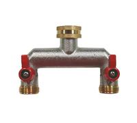 3/4 Inch 2 Way Hose Splitter Zinc Alloy Garden Rustproof Connector for Outdoor Gardening Lawn Care(B)