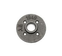 3/4 Inch Black Flange Iron Pipe Floor Fitting Plumbing Threaded DN20 Four Holes Flange