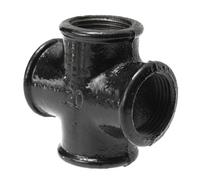 3/4 Inch Black Iron Pipe Threaded Cross Fitting Plumbing Malleable Cross Pipes Fittings