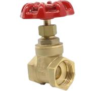 3/4 Inch Brass Manual Gate Valve - Two Way Female Thread with Yellow Steel Handle Wheel for Water