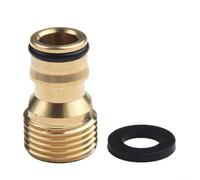 3/4 Inch BSPM Male Thread Brass Tap Adaptor for Garden Water Hose Connector, Heavy Duty Fitting with Rubber Ring Seal, Leak for proof Design, Golden
