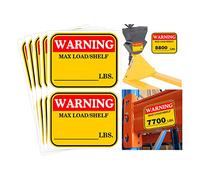 3×4 inch Caution MAX Load/Shelf LBS Sticker Bright Warning Pallet Rack Capacity Labels 60pcs Industrial Strength Cross Beam Safety Stickers for Warehouse Warehouse Pallet Racking,Forklift