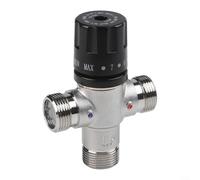 3/4 Inch DN20 Thermostatic Mixing Valve TMV Water Temperature Control Valve for Solar Heater Shower System Hot Cold Water Blending 35-55 Celsius Copper Pipe Connector