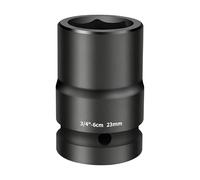 3/4-inch Drive Impact Socket, 1PC 23×60mm 6-Point CR-Mo Steel Deep Socket, Phosphated Rust Prevention Heavy-Duty Socket for Auto Repair