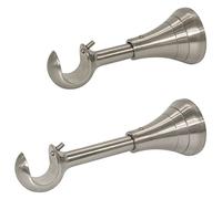 3/4 inch Heavy Duty Curtain Rod Brackets, Adjustable 4 - 5 in Extension Rod Holder for 5/8 to 3/4 inch Rods, Brackets for Curtain Rods, Wall Mount (Brushed Nickel - Set of 2)