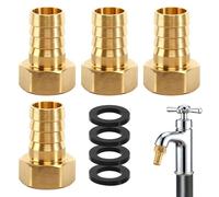 3/4 Inch Hose Connection Brass Hose Nozzle 19 mm Barb 3/4 Inch Female Thread Hose Fitting with Hex and Seal Brass Hose Connection for Water Oil Gas Pipe Connections