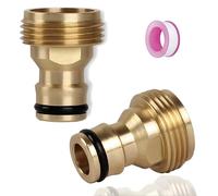 3/4 inch Male Hose Tap Connector, Water Pipe Fitting，Garden Tap Connector, 3/4" BSP Male Watering Fittings for Threaded Faucet Adapter 2 Pack