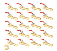 3/4 Inch Push Fit Ball Valve with Drain - Lead Free Brass Full Port Shut Off Valve for Copper, PEX, CPVC Pipe Plumbing(20pack Slip Ball Valve)