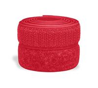 3/4 inch Red Sew on Hook and Loop Tape Non-Adhesive 1 Yd Thin Nylon Heavy Duty Strips Sewing Fastening Fabric Fastener Interlocking Set for Military Form Bags Clothes Shoes Backpacks DIY Craft