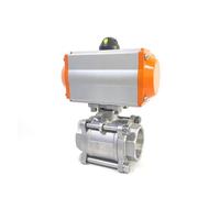 3/4 inch Three-Piece high Platform Pneumatic Ball Valve Stainless Steel 3/4" Q611F-16P Double Acting Cylinder
