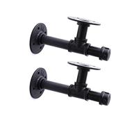 3/4" Industrial Pipe Shelf Brackets, Black Iron Wall Mounted DIY Shelving Brackets Hanging Custom Pipe Brackets for Floating Shelves (2, 8 Inch)