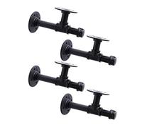 3/4" Industrial Pipe Shelf Brackets, Black Iron Wall Mounted DIY Shelving Brackets Hanging Custom Pipe Brackets for Floating Shelves (4, 8 Inch)
