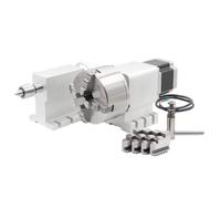 3/4 Jaw 130mm 4th Axis 4.5N.m Dividing Head/Rotation Axis/A axis kit Reduction ratio 4:1 with tailstock kit(4 Jaw)