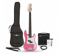 3/4 LA Bass Guitar + 15W Amp Pack Pink