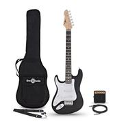 3/4 LA Left Handed Electric Guitar Black Mini Guitar Amp Pack