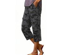 3/4 Length Cargo Hiking Shorts Women Ladies Classic Cotton Combat Heavy Duty Ripstop Work Utility Half Pants Summer Casual Bermuda Walking Shorts with Multi Pockets