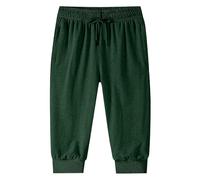 3/4 Length Shorts for Men UK Straight Leg Plain Pants Below Knee Bottoms with Pockets Capri Long Short Drawstring Elastic Waist Beach Pant Elastic Millitary Workout Hiking Trouser 2026