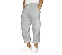 3/4 Length Shorts Men Quick Dry Stretchy Hiking Shorts Multi Pockets Below Knee Short Men's 3/4 Cargo Short Oversized Tracksuit Bottoms Lightweight Sweatpants for Gym & Jogging Grey