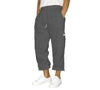 3/4 Length Shorts Men Quick Dry Stretchy Hiking Shorts Multi Pockets Below Knee Short Men's 3/4 Cargo Short Oversized Tracksuit Bottoms Lightweight Sweatpants for Gym & Jogging Dark Gray