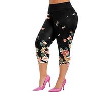 3/4 Length Workout Leggings Pattern Today's Deals of The Day Capri High Waisted Running Leggings for Women UK Marketplace UK Clearance Women's Summer Comfy Cotton Linen Cropped Trousers Free Black