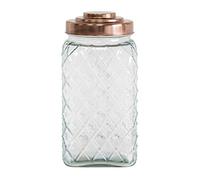 3.4 Litre Large Glass Storage Jar with Copper Coloured Lid