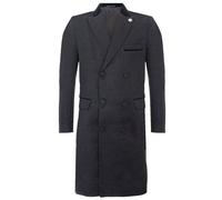 3/4 Long Double Breasted Overcoat Wool Coat Peaky Blinders Infinity Leather Charcoal L