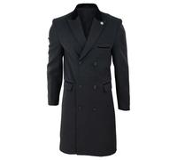 TruClothing Mens 3/4 Long Double Breasted Overcoat Jacket Wool Coat