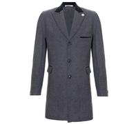 3/4 Long Overcoat Jacket Herringbone Tweed Coat Peaky Blinder Infinity Leather Charcoal 5XL