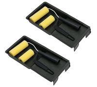 3” + 4” Mini Paint Roller Tray Set Foam Sleeves Rollers Solvent Based Painting 2pk