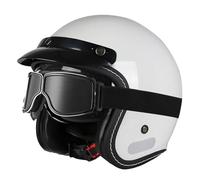 3/4 Motorbike Open Face Helmets Retro Style Motorcycle Half Helmet Avce Goggles ECEDOT Approved Crash Helmet for Adults Men Women Suitable for All Seasons Removable Liner R,XXL:63-64CM