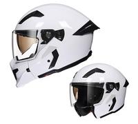 3/4 Motorcycle Helmet with Two Different Wearing Methods Full-Face Helmet with Detachable Chin Suitable for All Seasons Unisex ECE Certified Six Ventilation Ports Lightweight Stylish A,XL58~59CM