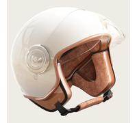 3/4 Motorcycle Helmets Retro Open Face Scooters Helmet with Clear Visor for Men and Women- ECE 22.06 Approved for Adult Men Wome 5,57~61cm
