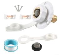 3/4 NH Female to 1/2 NPT Male Water Inlet Kit with Check Valve for RVs and Travel Trailers, Designed for Standard Hose Connections and Leak Prevention (White)